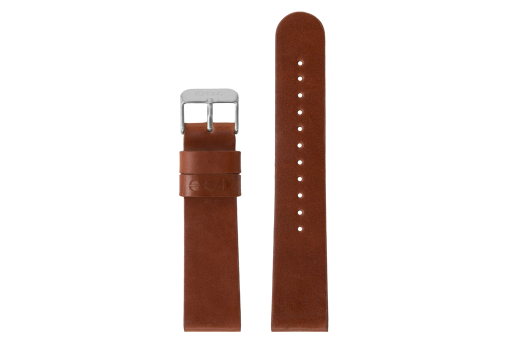 Winston Strap 20 Cognac Silver